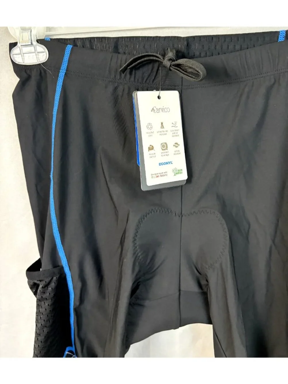 My Kilometre Mens Cycling Shorts Black Blue Pockets Padded Eco Friendly 2XL NWTs